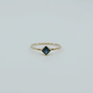 Square Bezel Sapphire Ring