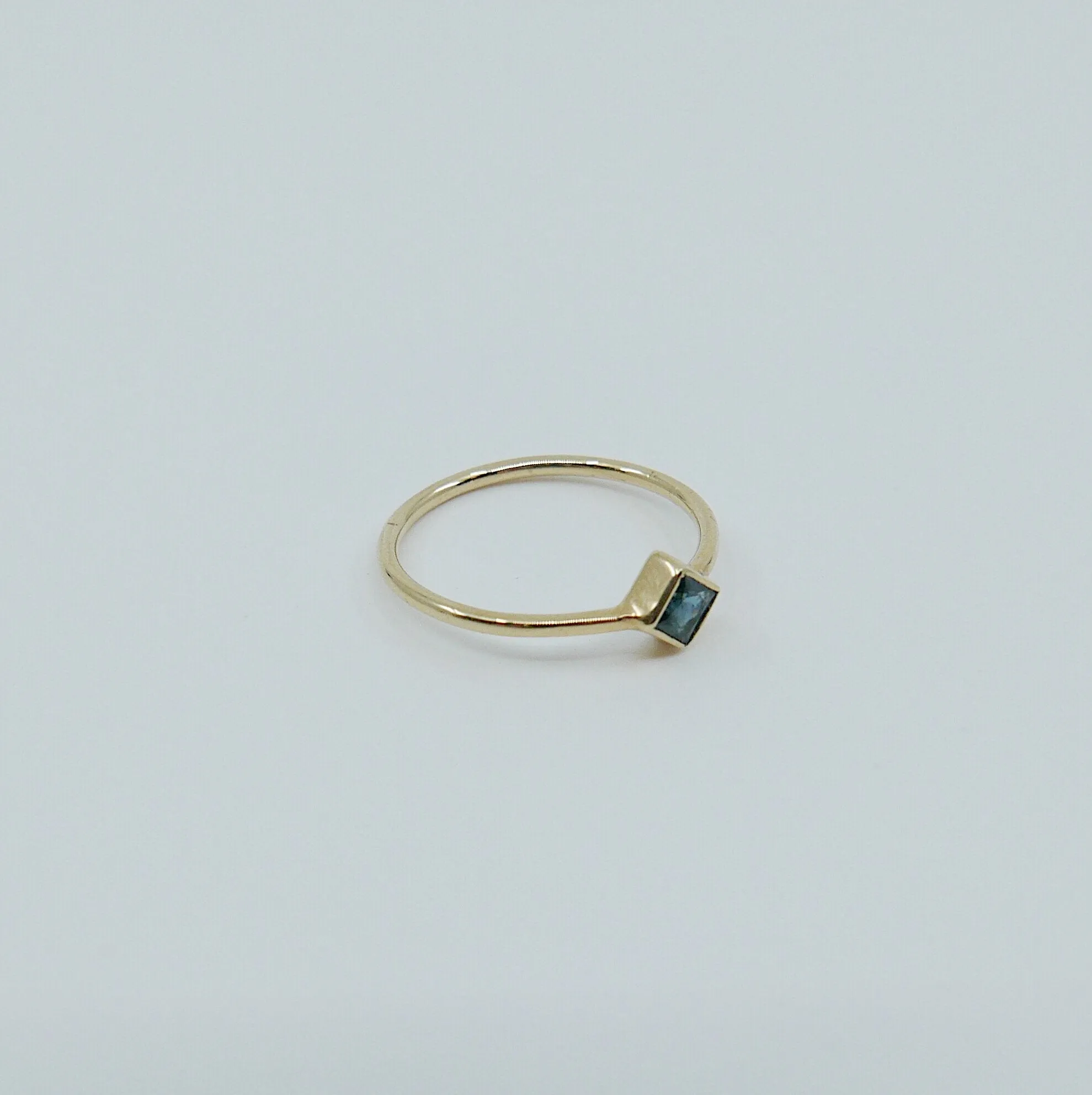 Square Bezel Sapphire Ring