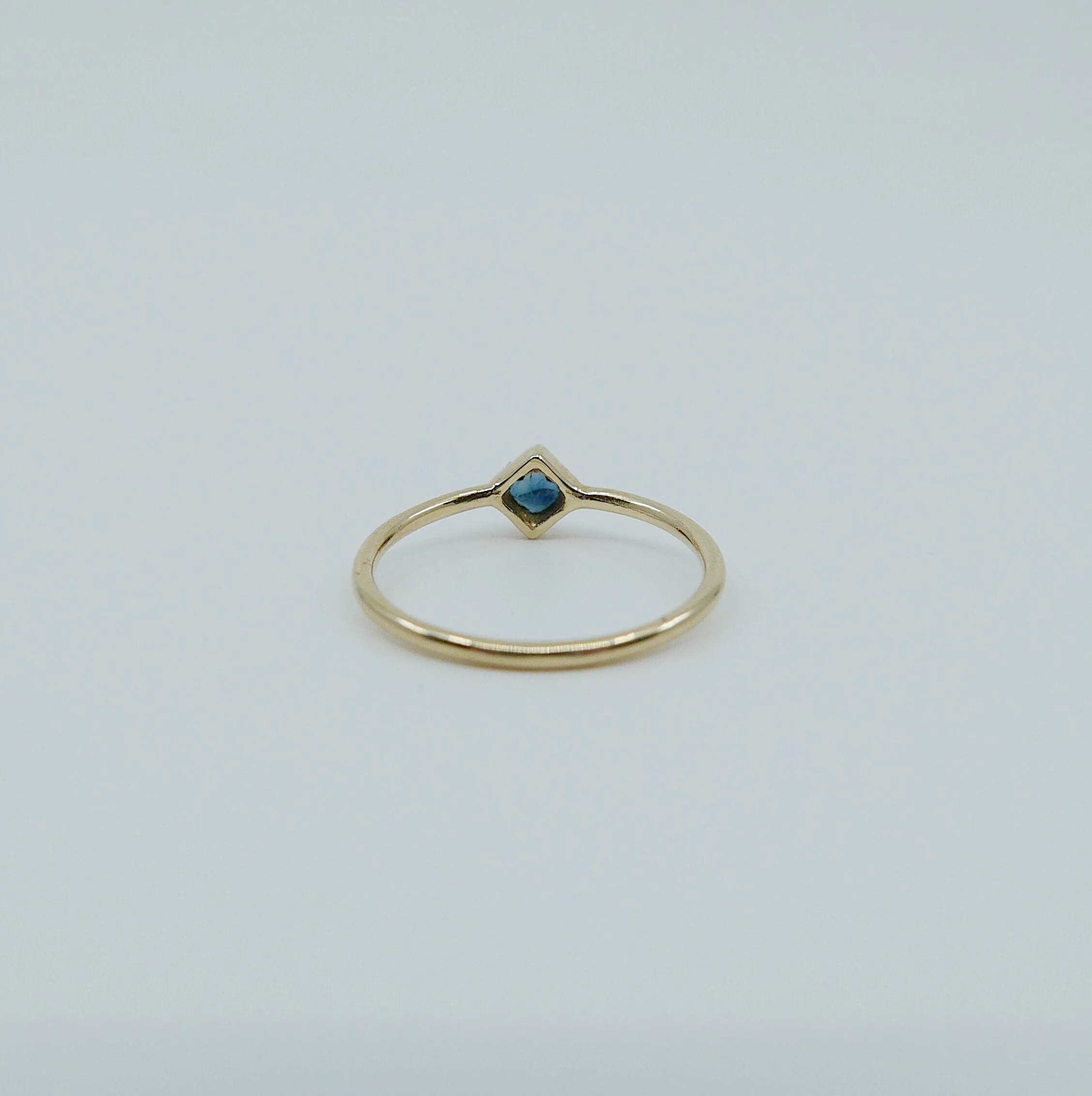Square Bezel Sapphire Ring