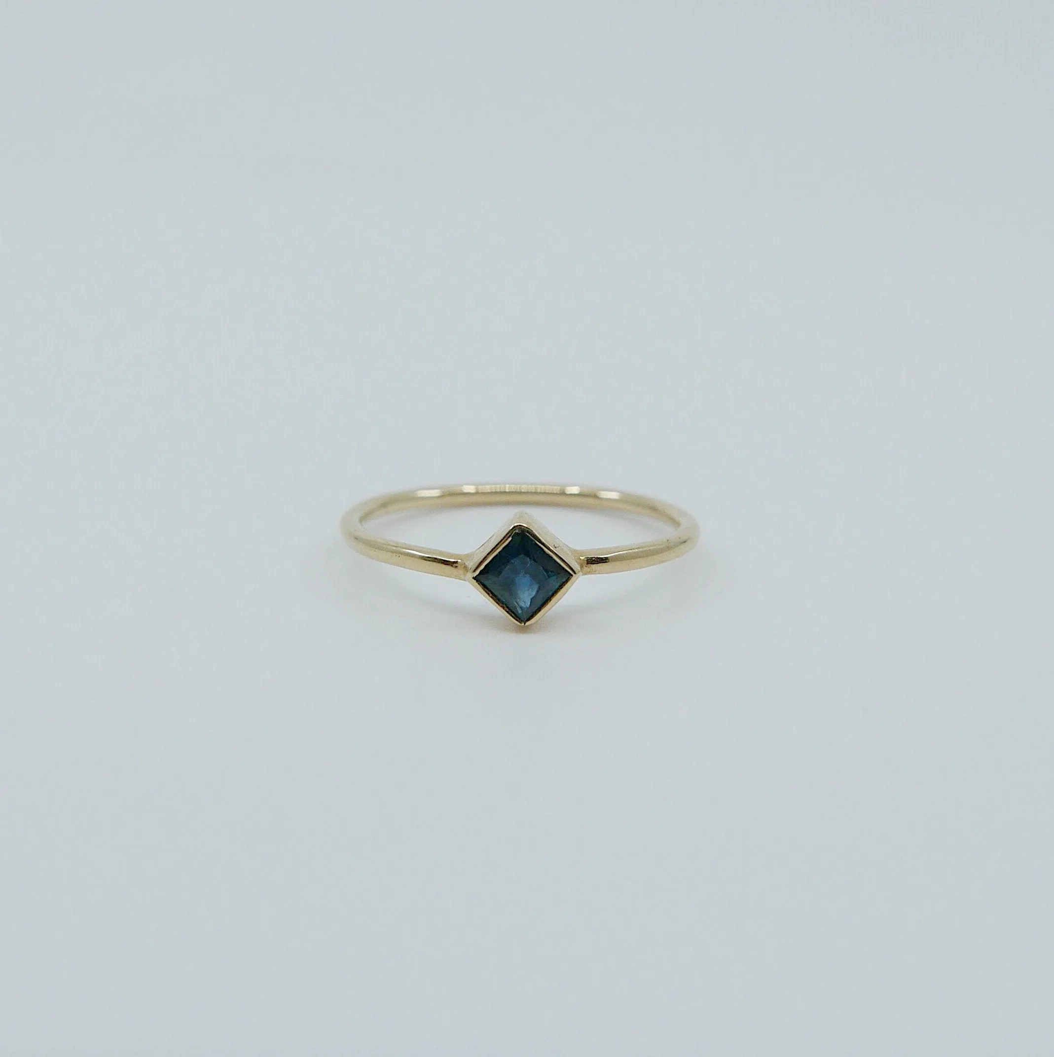 Square Bezel Sapphire Ring