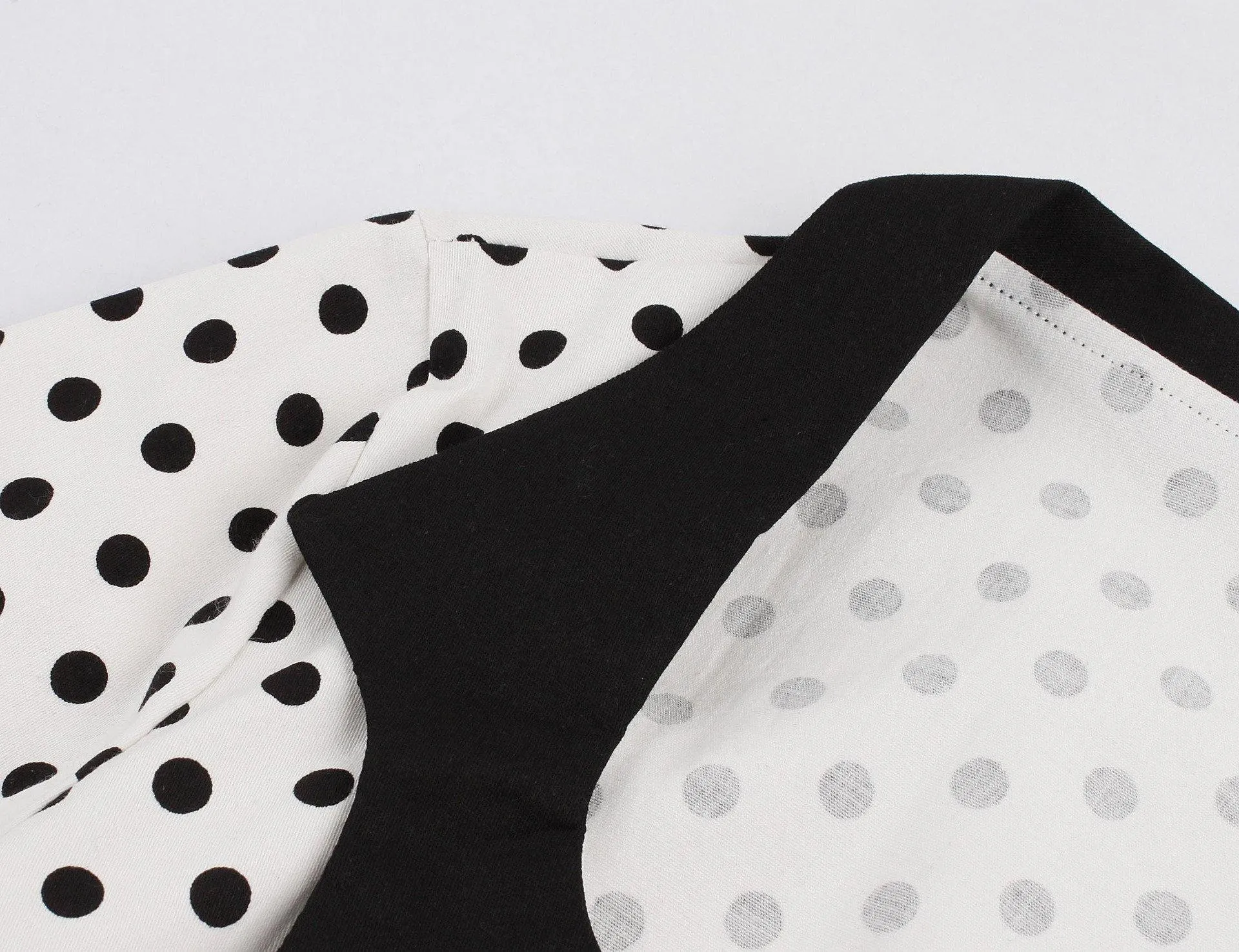 Square Neckline Dot Print Plus Size Retro Dresses