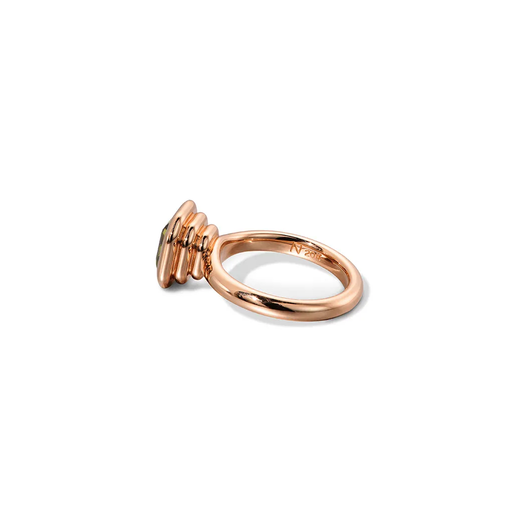 Stacked Emerald Cut Solitaire Ring  - Sphene