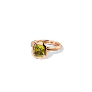 Stacked Emerald Cut Solitaire Ring  - Sphene