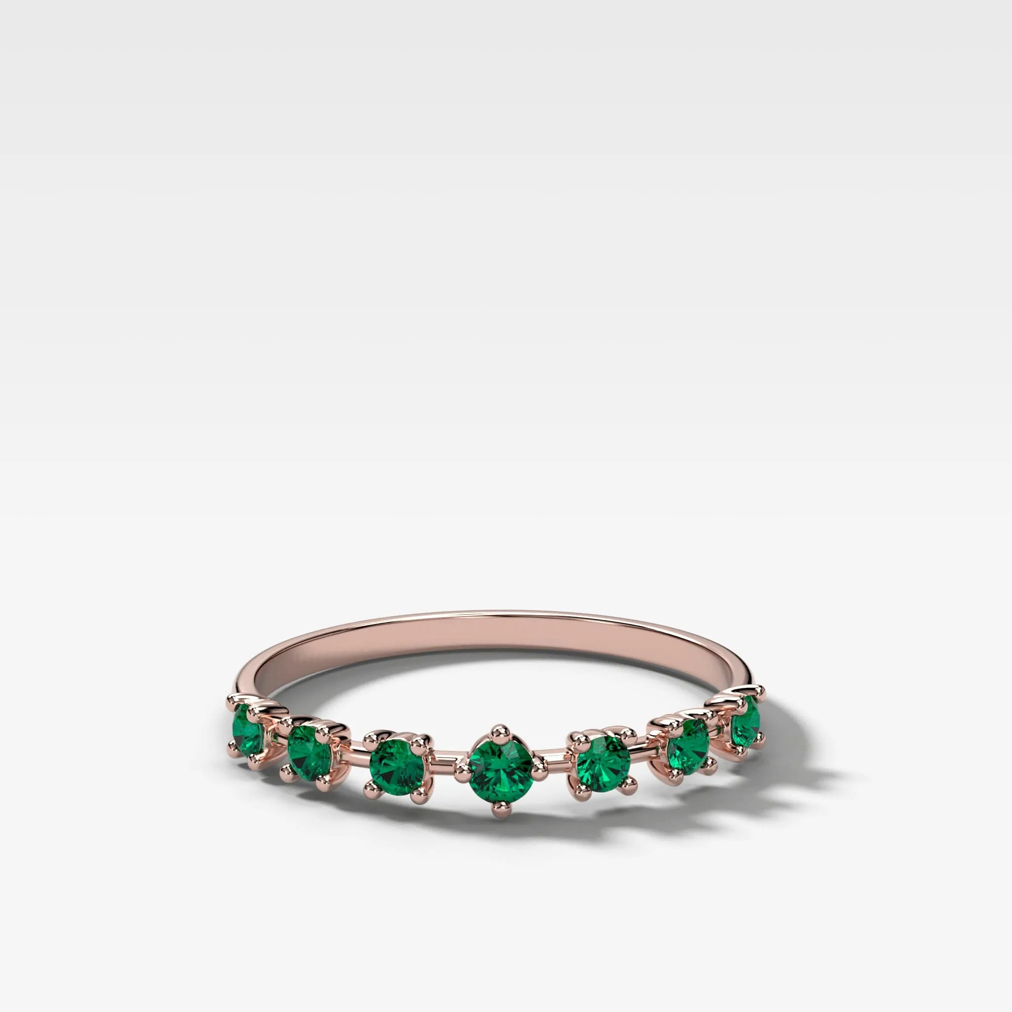Starburst Emerald Wedding Band