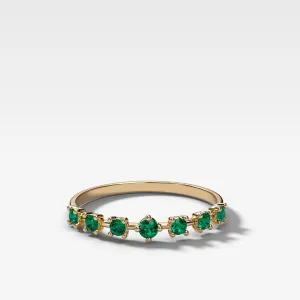 Starburst Emerald Wedding Band