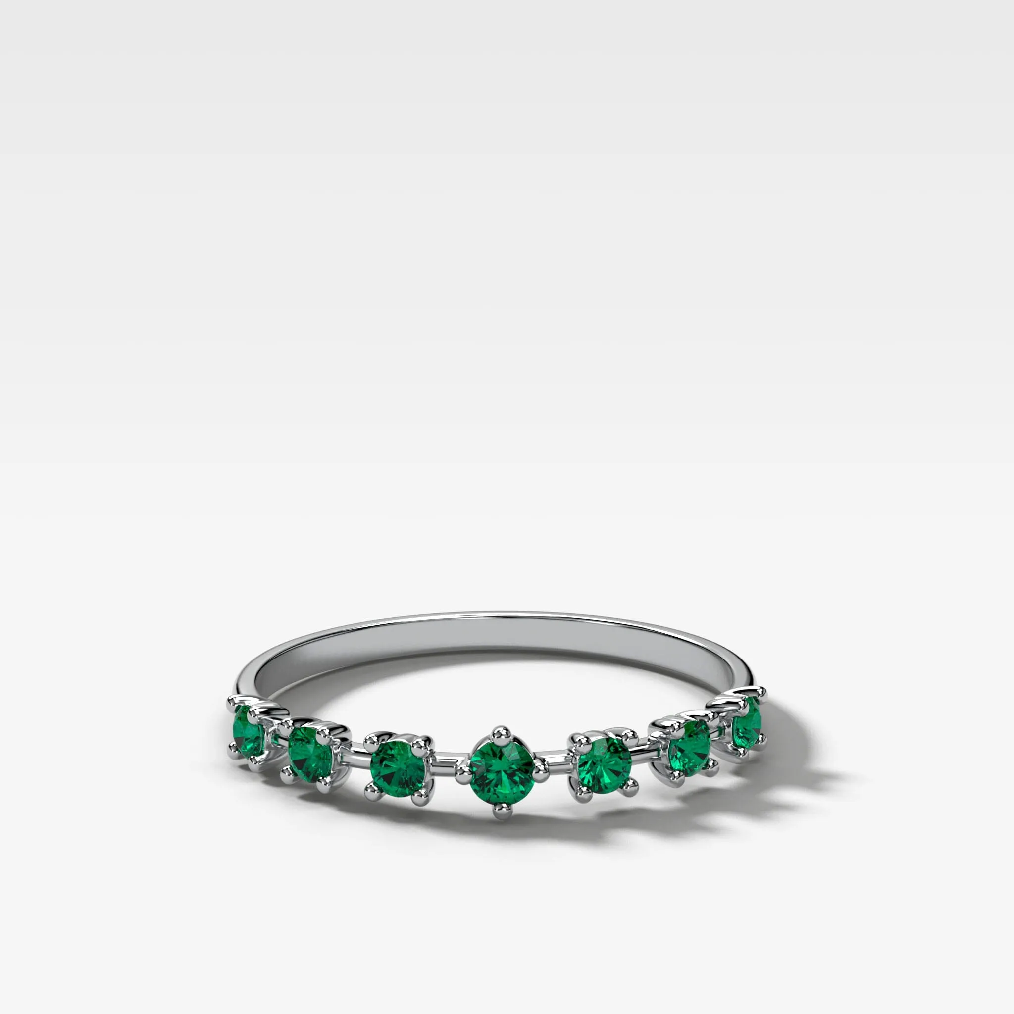 Starburst Emerald Wedding Band