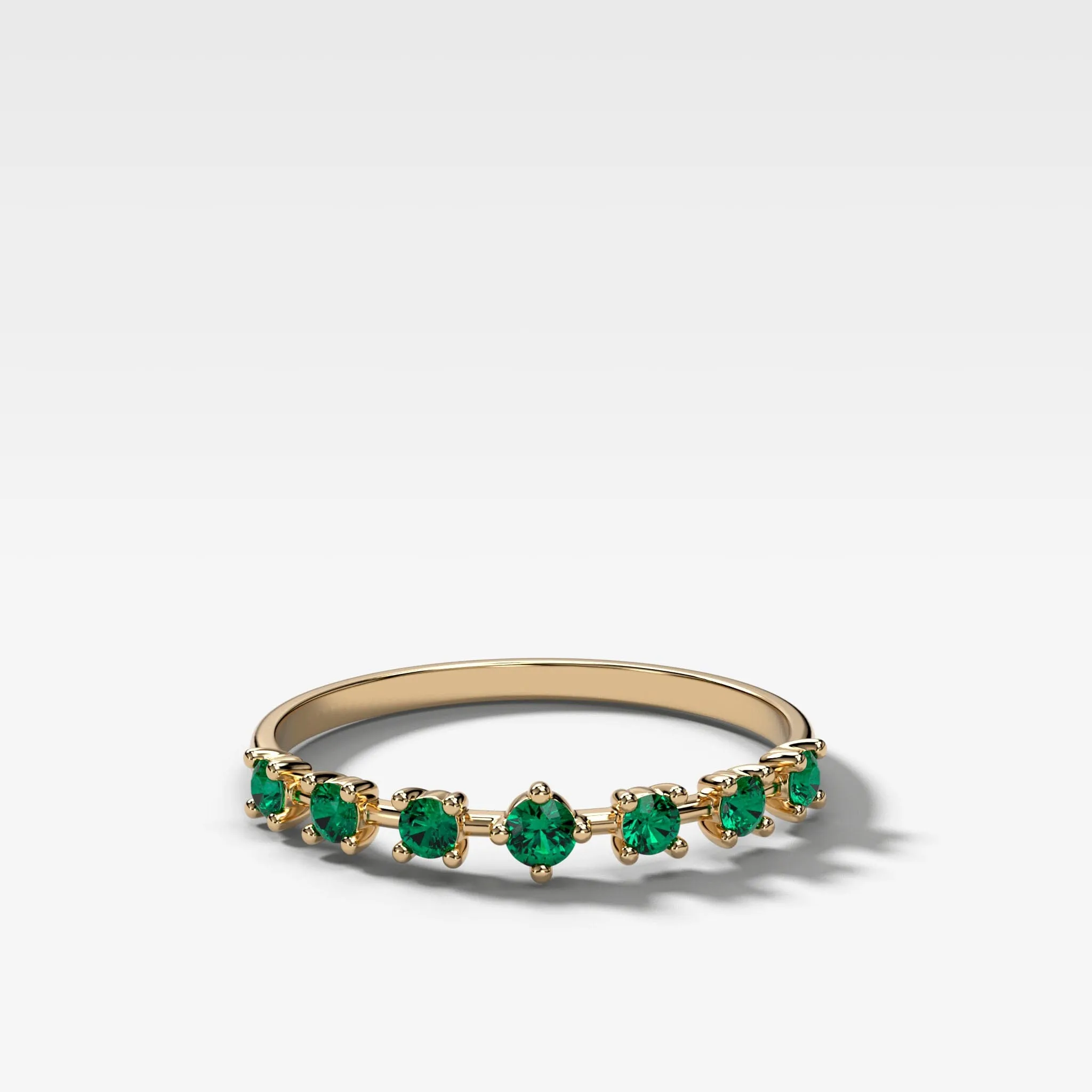 Starburst Emerald Wedding Band