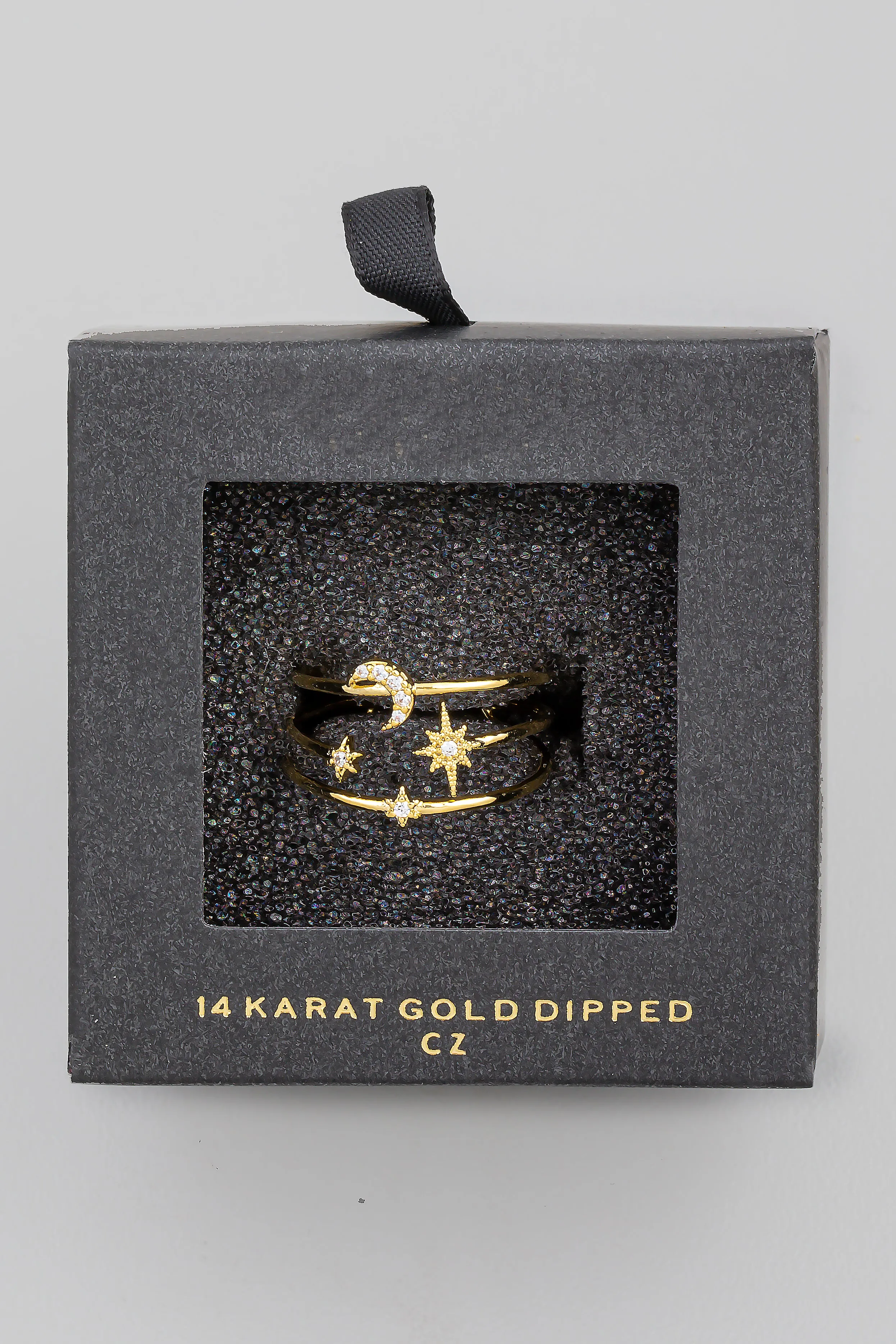 Starry Night 14K Gold Dipped Adjustable Ring