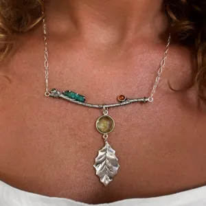 Statement nature necklace in silver