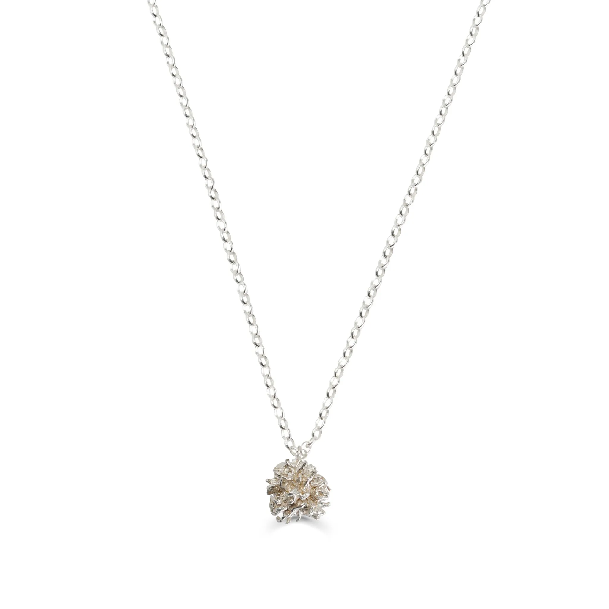 Sterling Silver and Patina Liquidambar Pendant