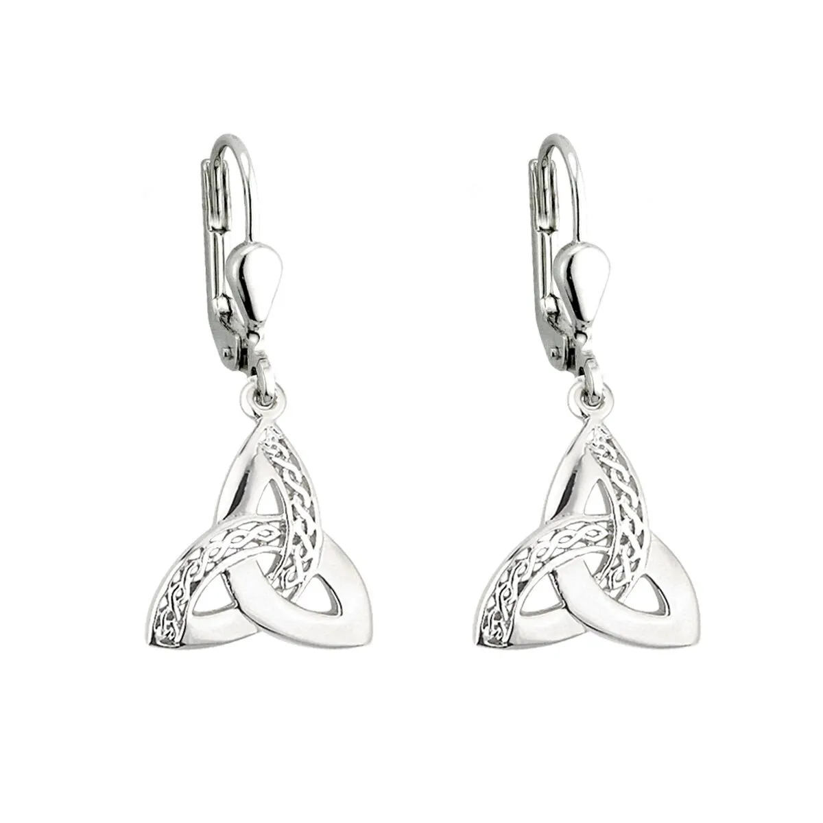 Sterling Silver Celtic Trinity Knot Drop Earrings S-S33270