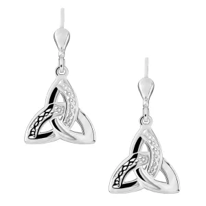 Sterling Silver Celtic Trinity Knot Drop Earrings S-S33270