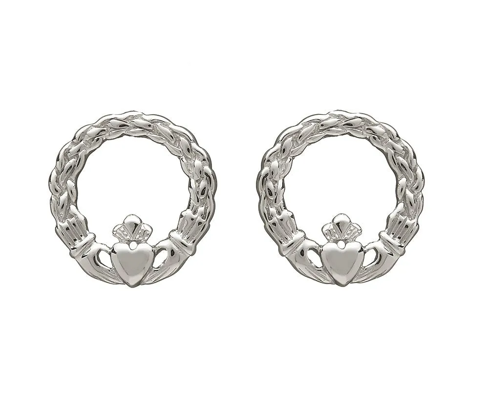 Sterling Silver Claddagh Earrings - ANU2065