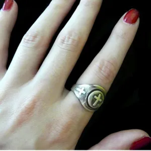 Sterling Silver Cross "Gumball" Ring