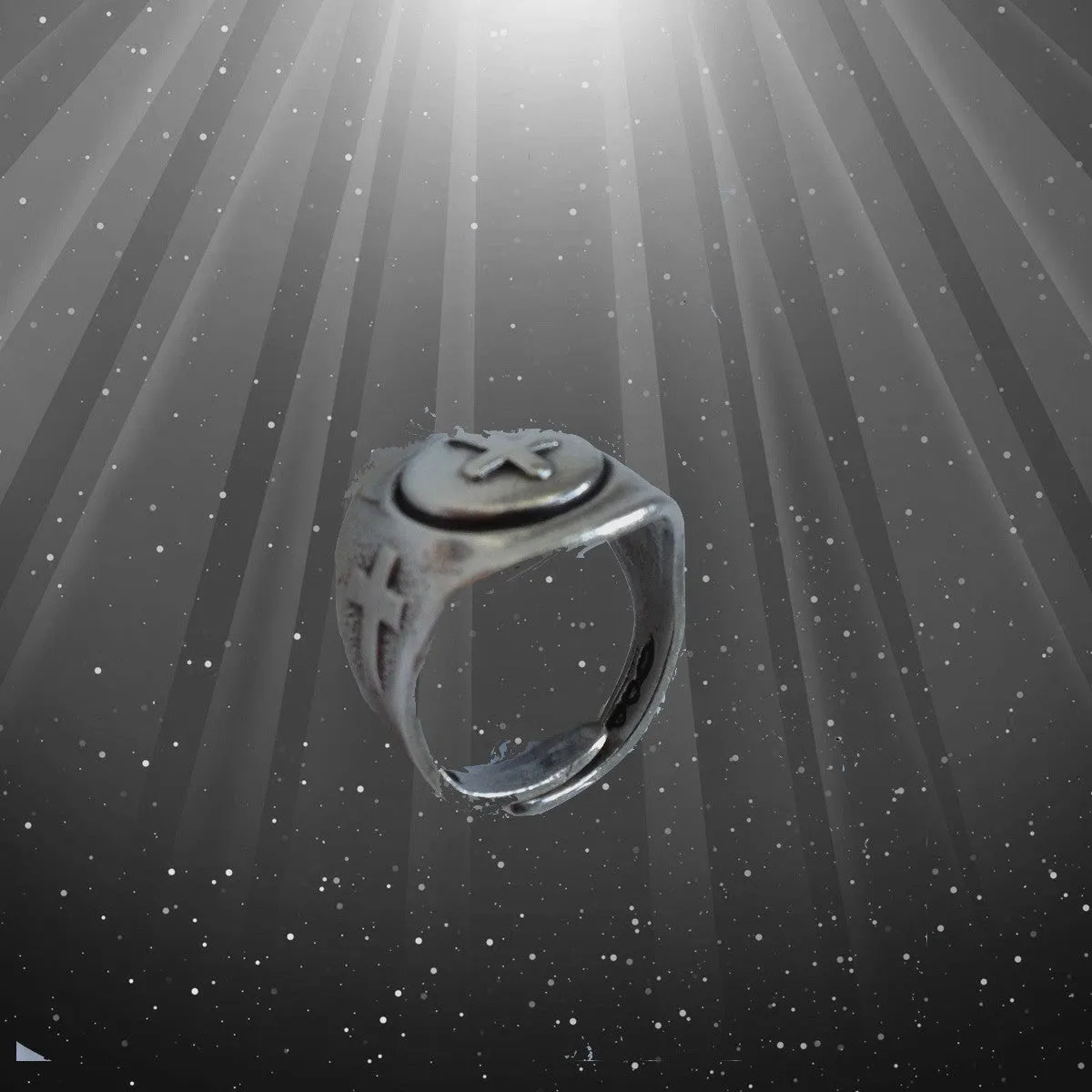 Sterling Silver Cross "Gumball" Ring