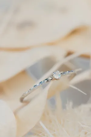 Sterling Silver Dainty Moonstone Ring