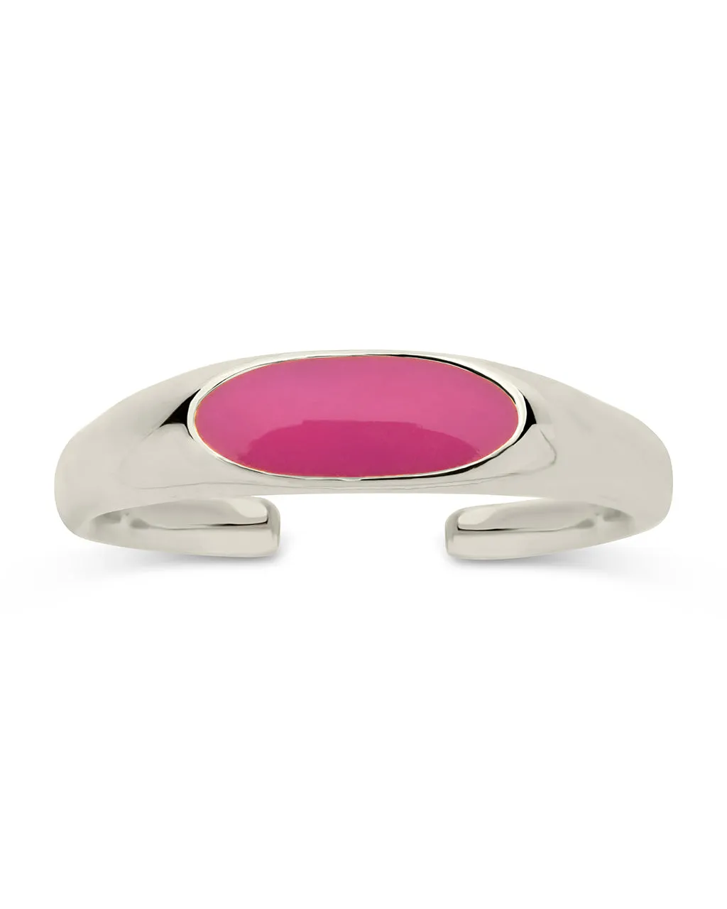 Sterling Silver Enamel Open Signet Ring