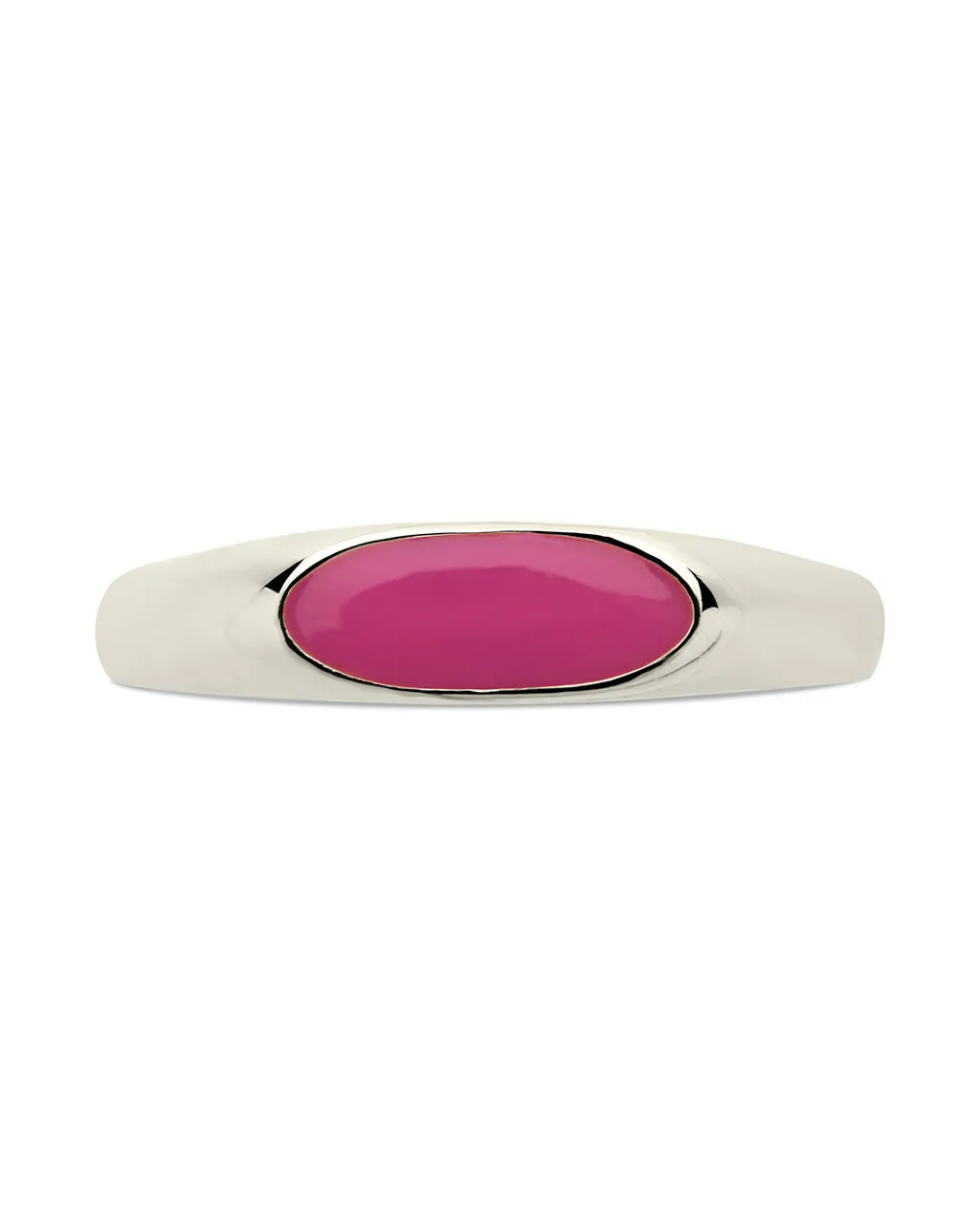 Sterling Silver Enamel Open Signet Ring