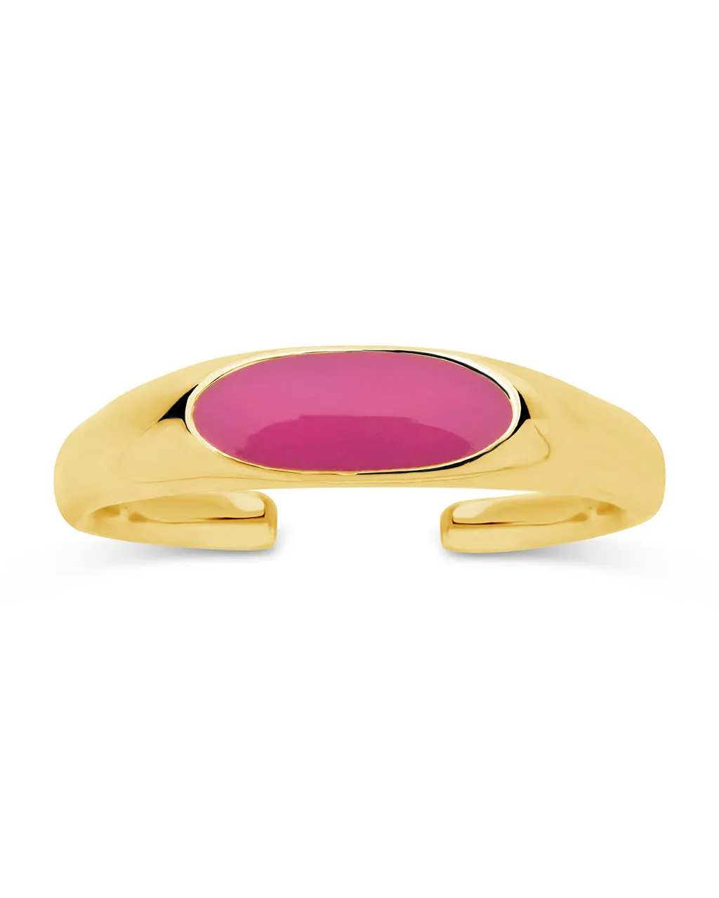 Sterling Silver Enamel Open Signet Ring