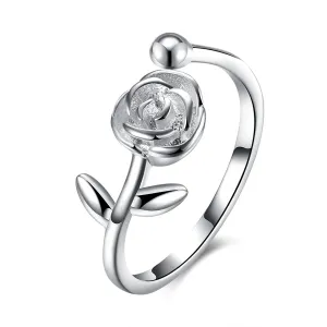 Sterling Silver Flower Adjustable Eternity Ring