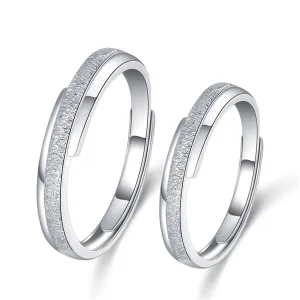 Sterling Silver Frosted Ring - Set Of Two