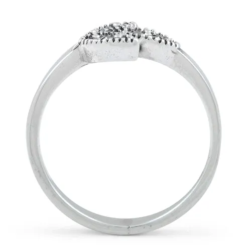 Sterling Silver Leaves Marcasite Ring