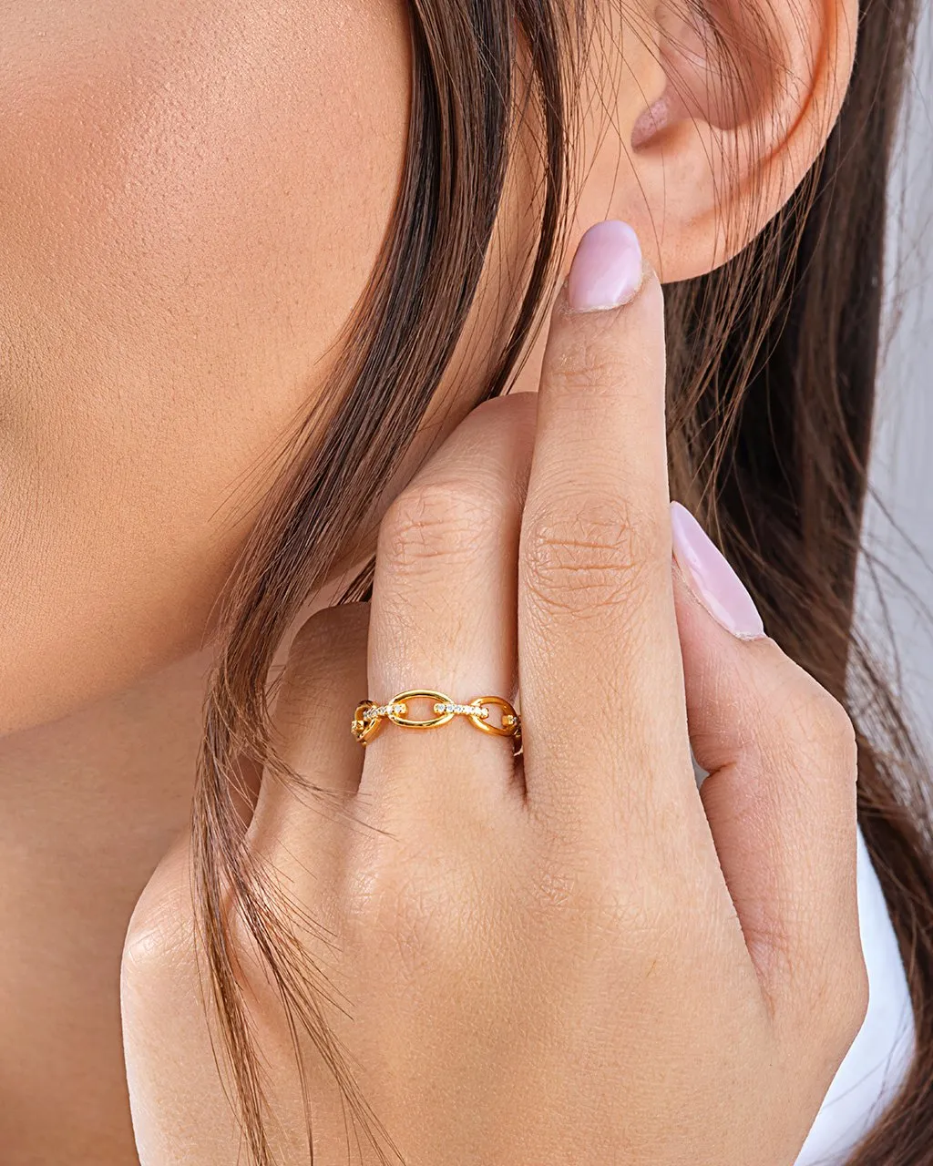 Sterling Silver Open Chain Link Ring