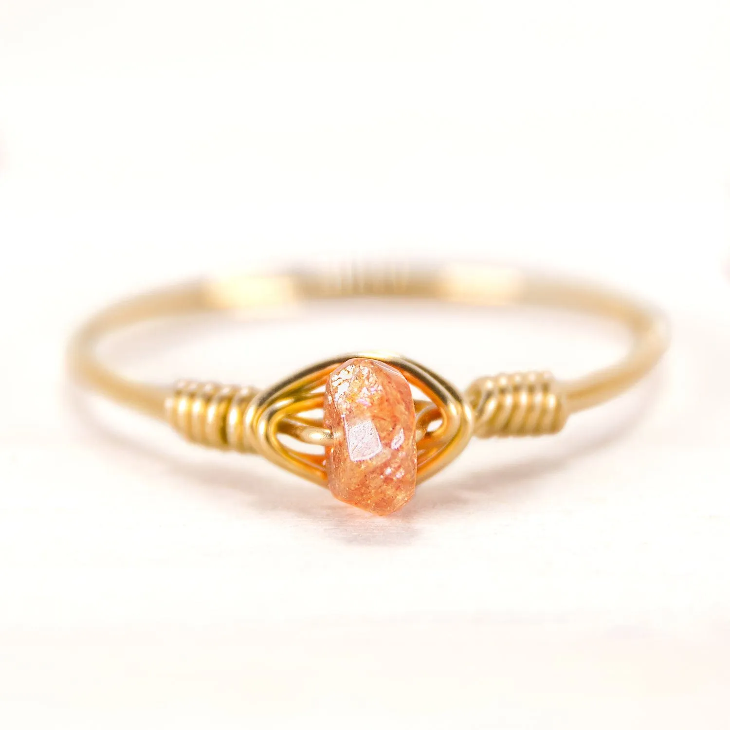 Sunstone Dainty Ring