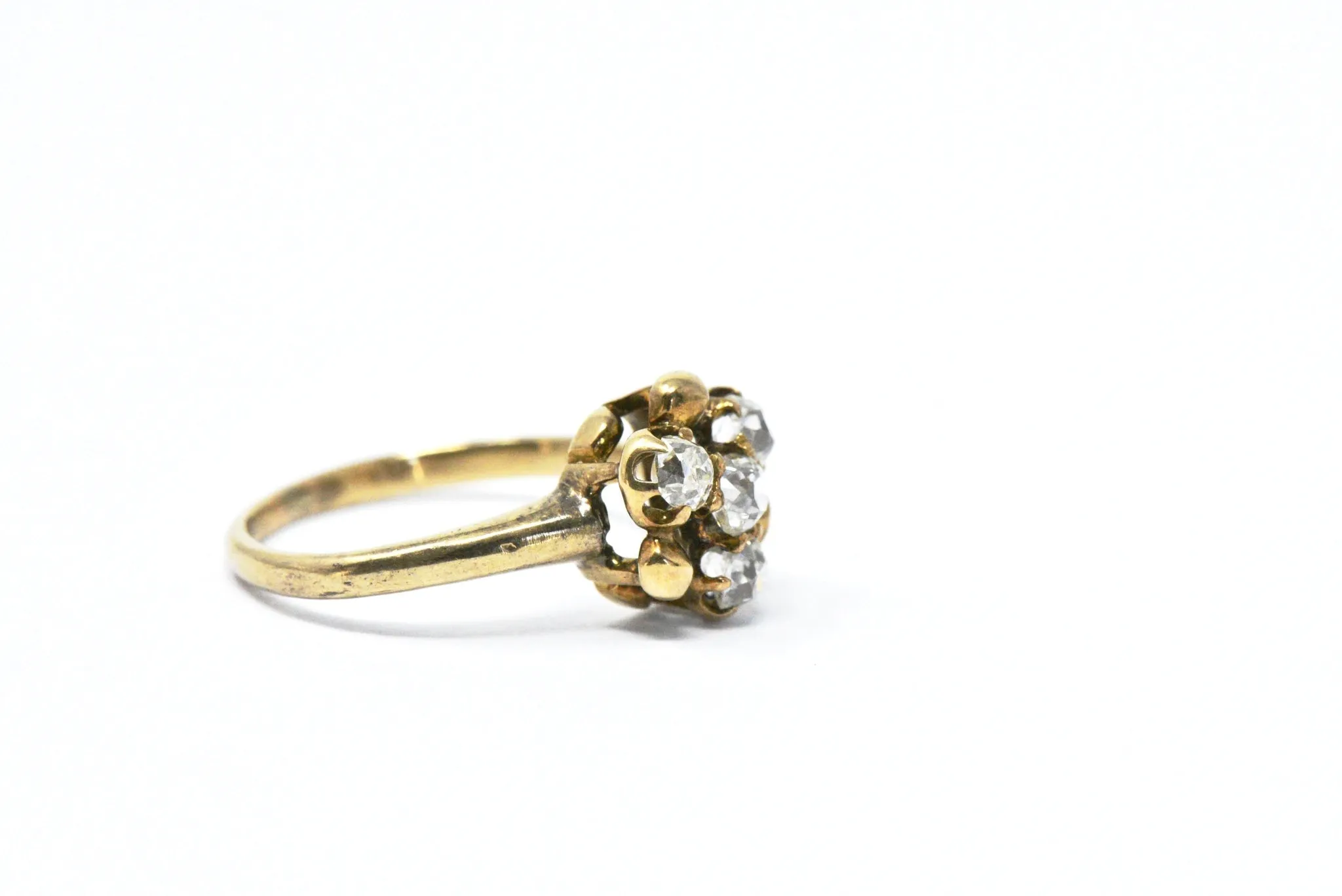 Sweet Victorian 0.50 CTW Mine Cut Diamond 14 Karat Gold Ring
