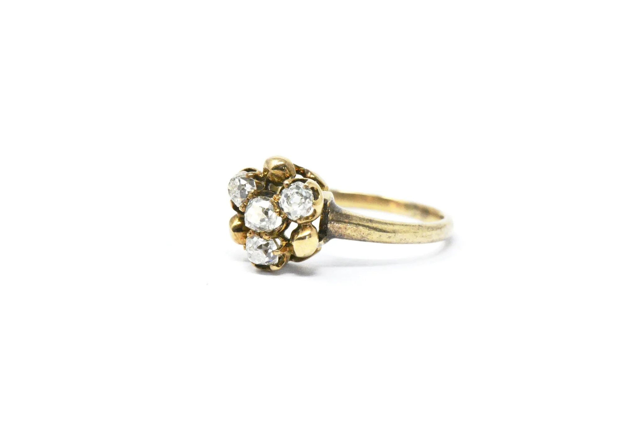 Sweet Victorian 0.50 CTW Mine Cut Diamond 14 Karat Gold Ring