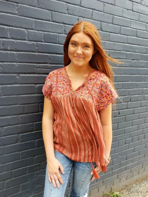 Talulah Top: Rust Mix