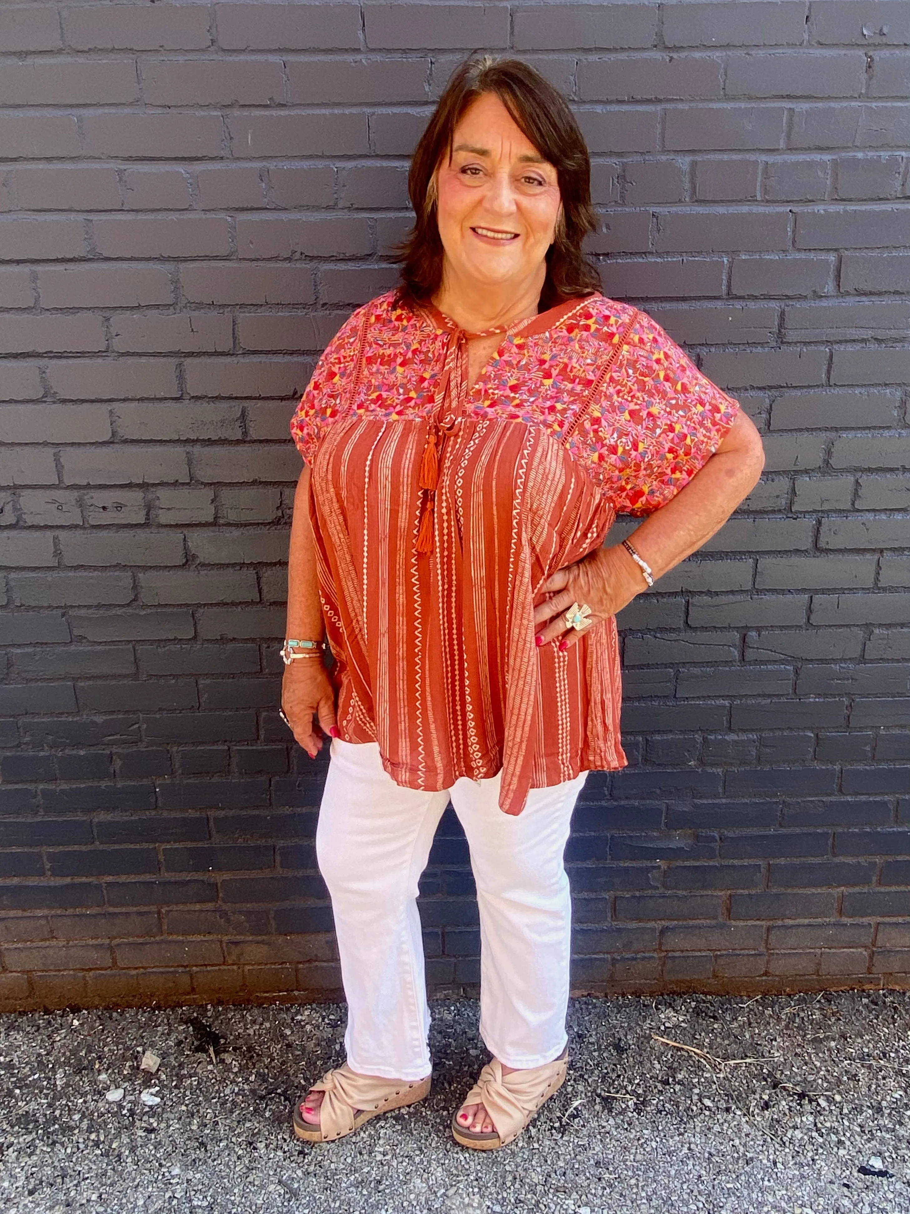 Talulah Top: Rust Mix