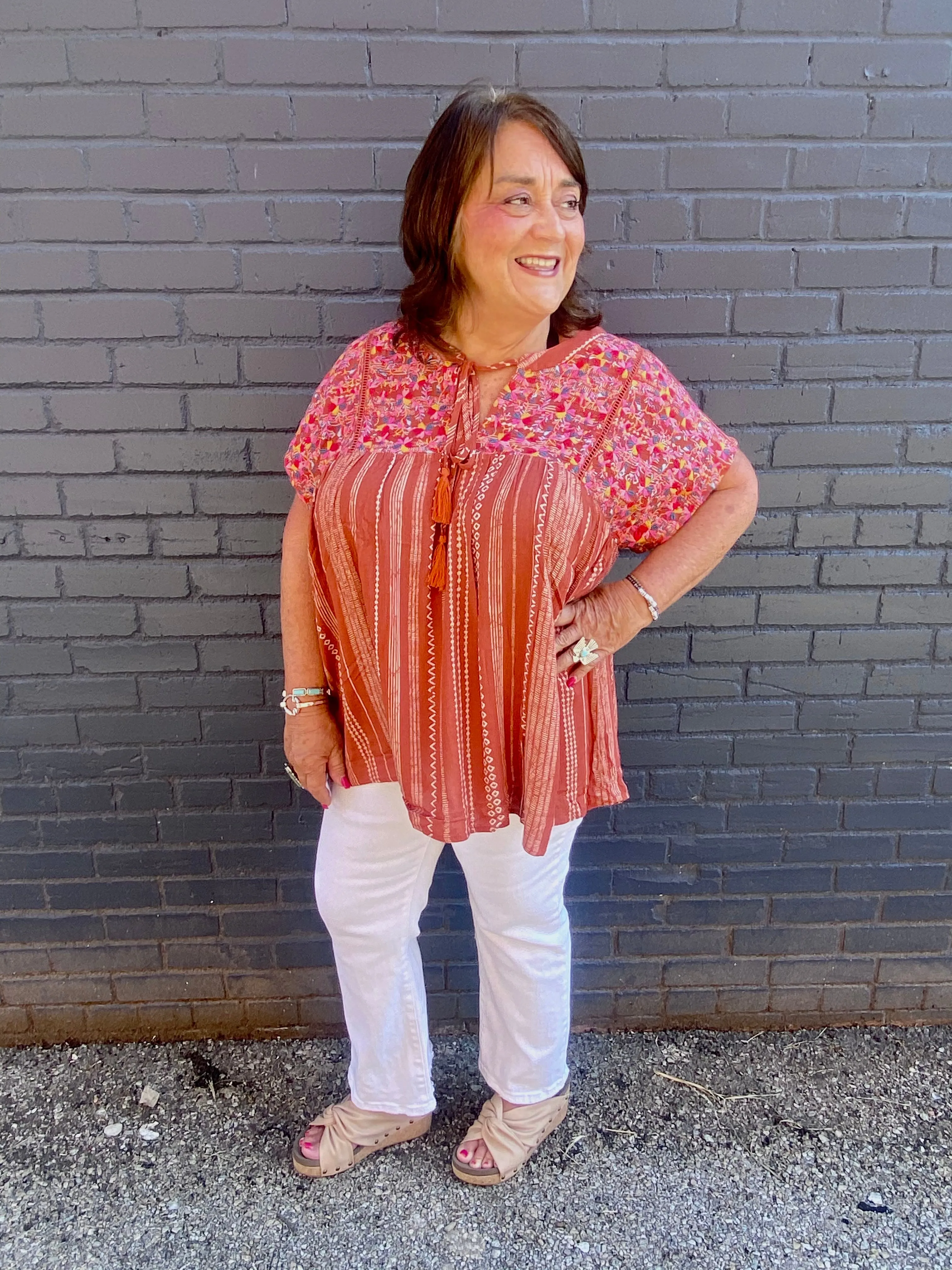 Talulah Top: Rust Mix