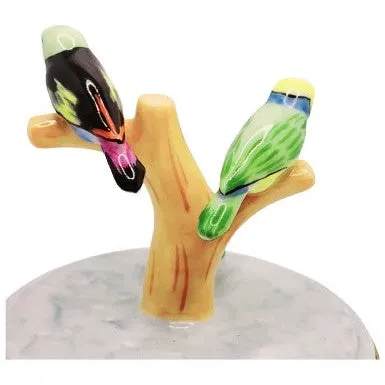 Tanagers In Cage Limoges Figurine Box