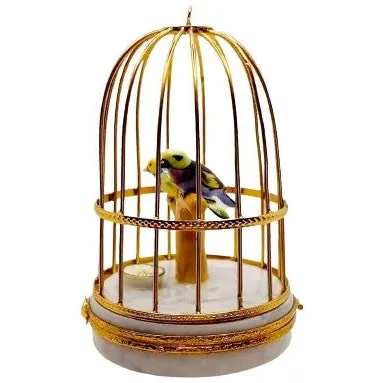 Tanagers In Cage Limoges Figurine Box