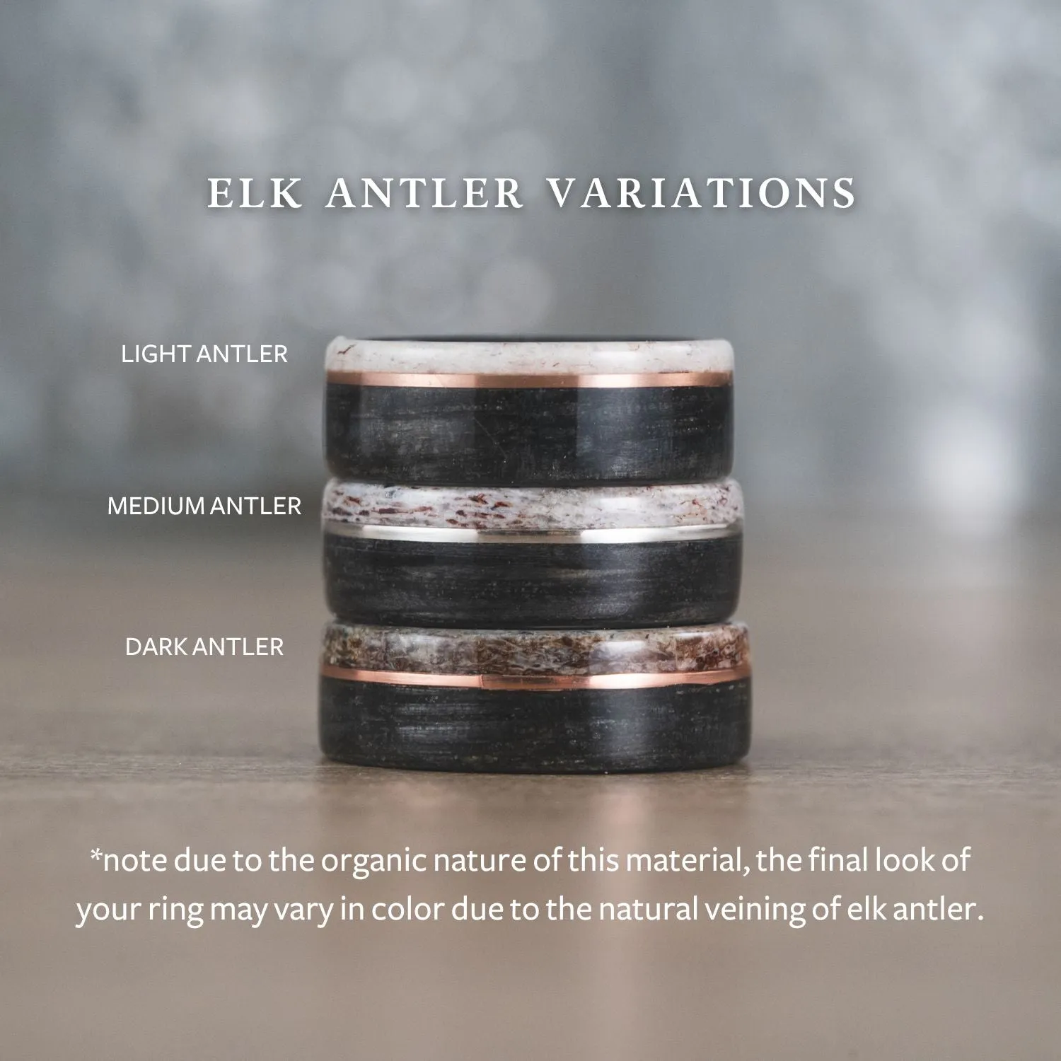 The Marksman | Men's Sterling Silver Wedding Band with Wide Channel Elk Antler