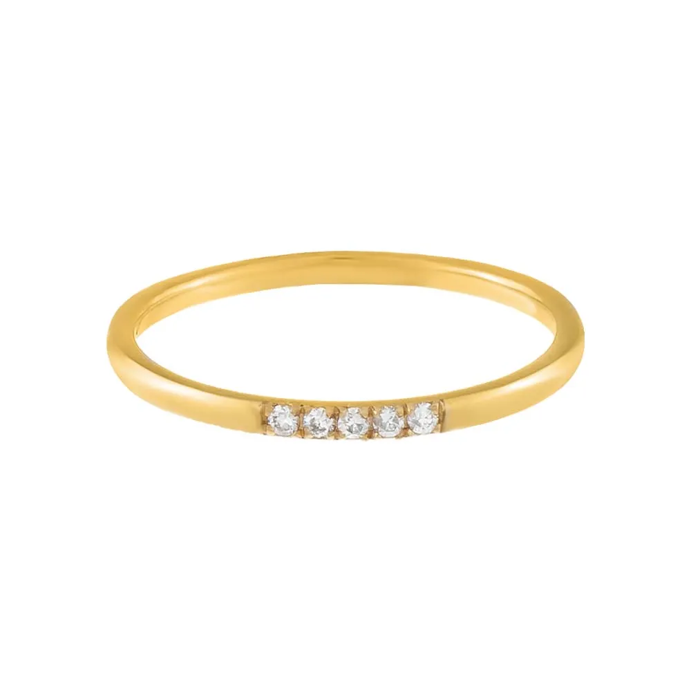Thin Multi Diamond Band 14K
