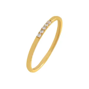 Thin Multi Diamond Band 14K