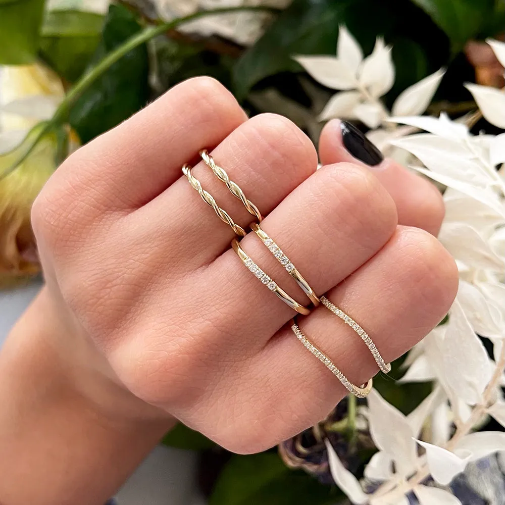 Thin Multi Diamond Band 14K