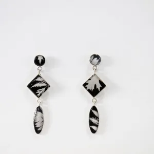 Three Tiered Leaf Post Earrings