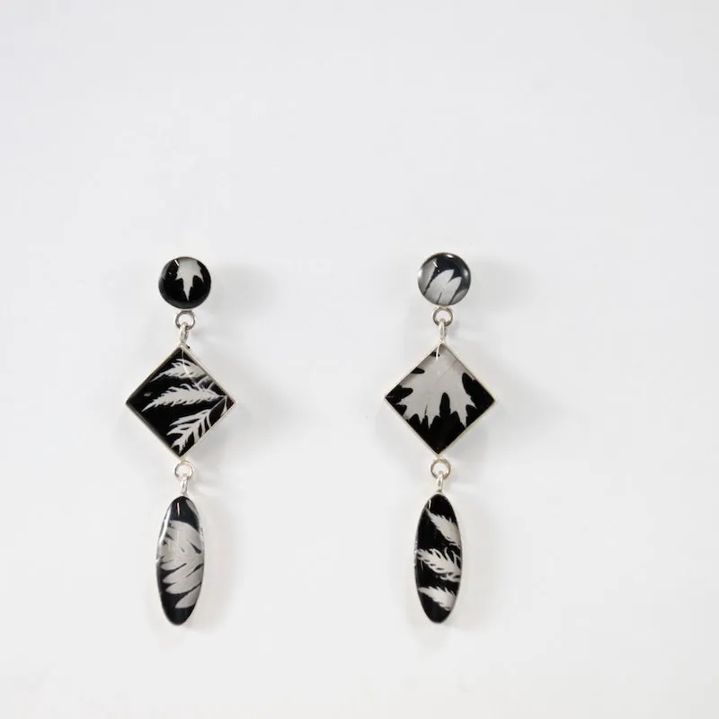 Three Tiered Leaf Post Earrings