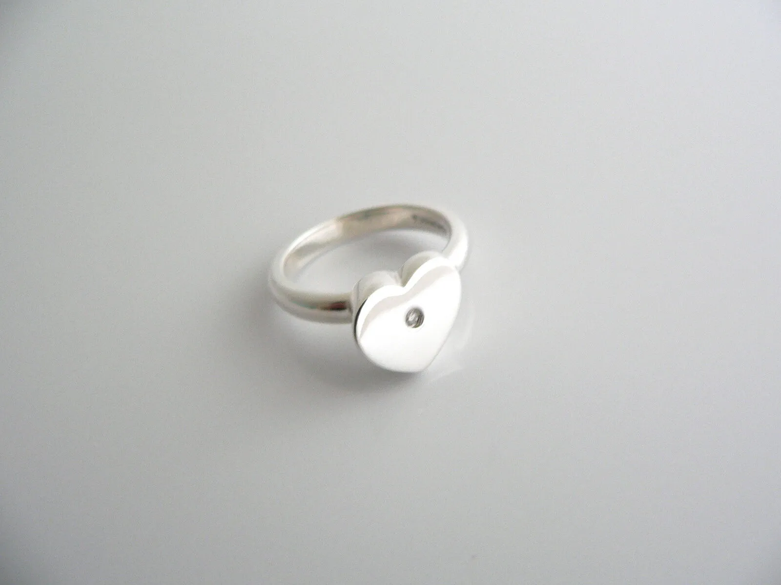 Tiffany & Co Diamond Ring Picasso Heart Promise Love Band Sz 6.5 Gift Pouch Cool