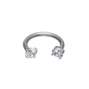 Titaaninen hevosenkenkä zirkonia kivillä 1.2mm (Titaani G23)