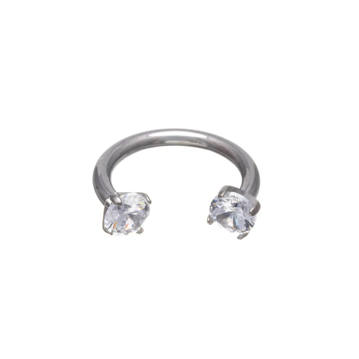 Titaaninen hevosenkenkä zirkonia kivillä 1.2mm (Titaani G23)