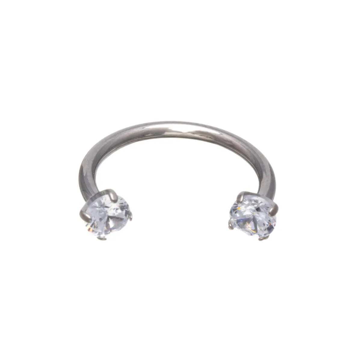 Titaaninen hevosenkenkä zirkonia kivillä 1.2mm (Titaani G23)