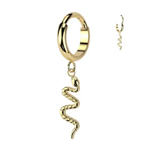 Titanium Snake Dangle Hinged Segment Hoop Ring Ear Cartilage