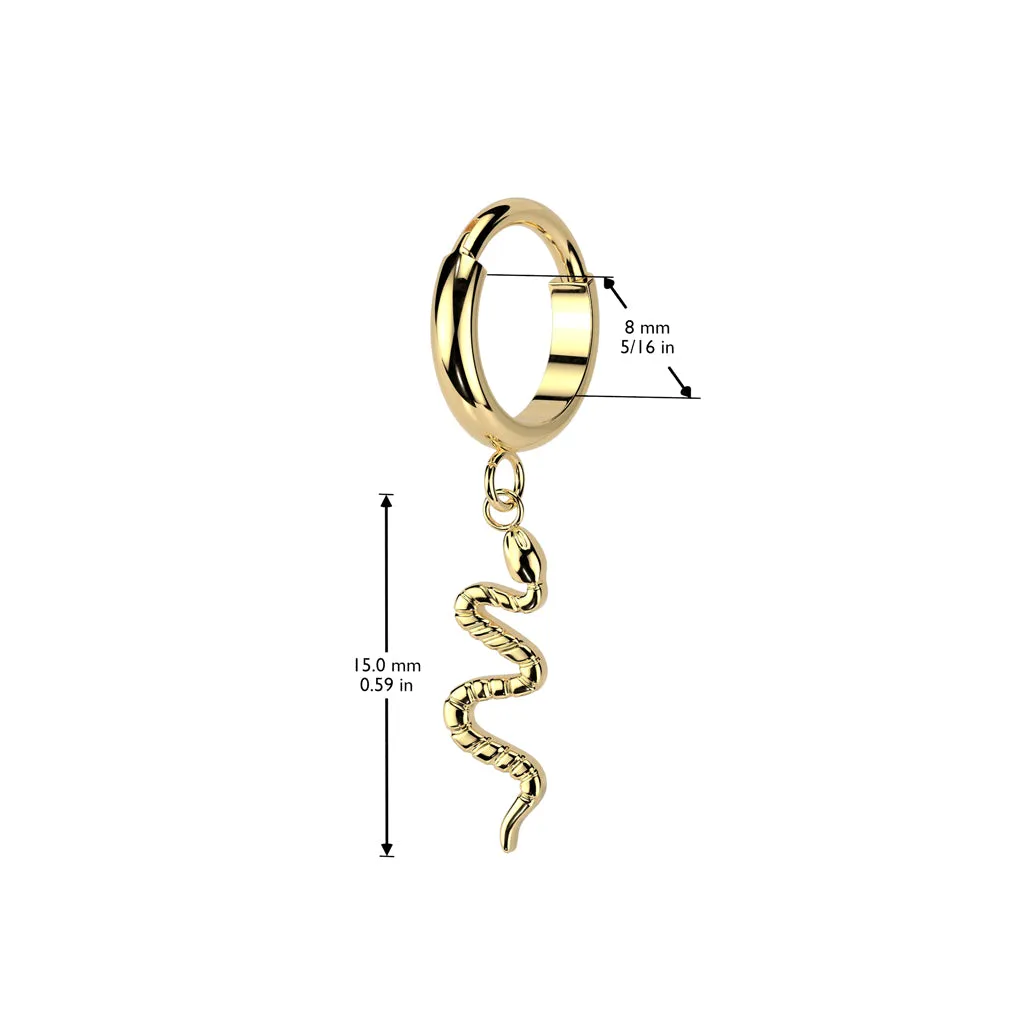 Titanium Snake Dangle Hinged Segment Hoop Ring Ear Cartilage