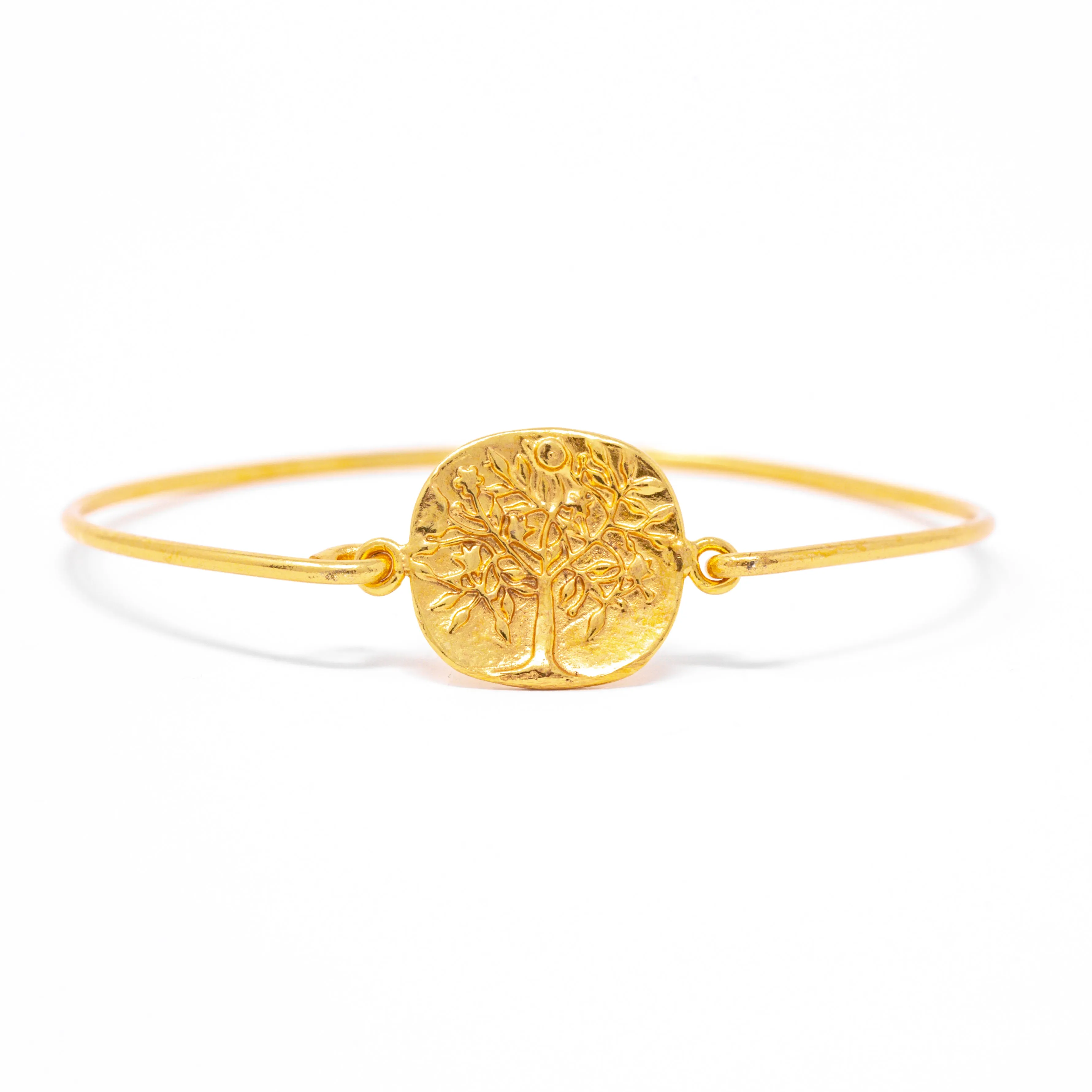 Tree of Life Bracelet Gold Hook & Eye Closure