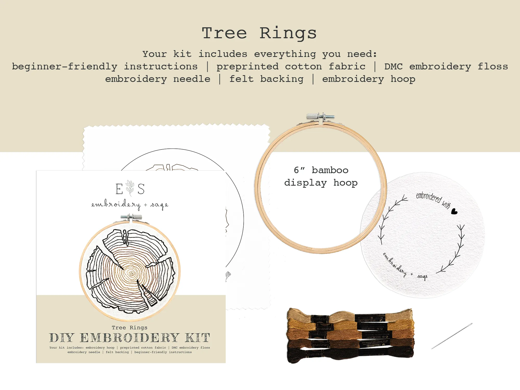 Tree Rings Embroidery Kit
