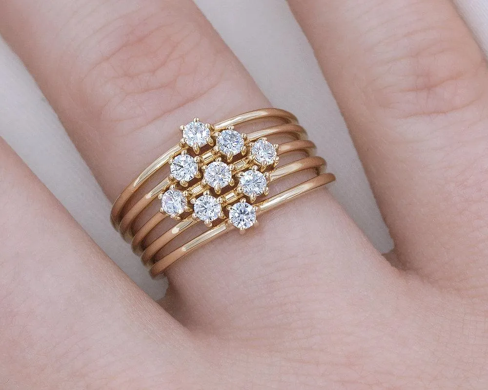 Triple Diamond Stacker (Ready to Ship Size 6.5)